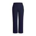 thumbnail image 6 of FRSASU Dress Pants for Women Straight Leg High Waisted Casual Stretch Business Long Trousers with Pockets Navy, 6 of 6
