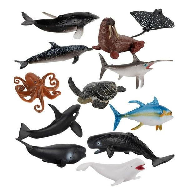 Famure 12PCS Sea Creature Toys - Tiny Ocean Animal Figurines Toy | Sea Animals Fish Whale Penguin Toy Sets for Toddlers Kids Toy or Home Decorations Famure 12PCS Sea Creature Toys - Tiny Ocean Animal Figurines Toy | Sea Animals Fish Whale Penguin Toy Sets for Toddlers Kids Toy or Home Decorations