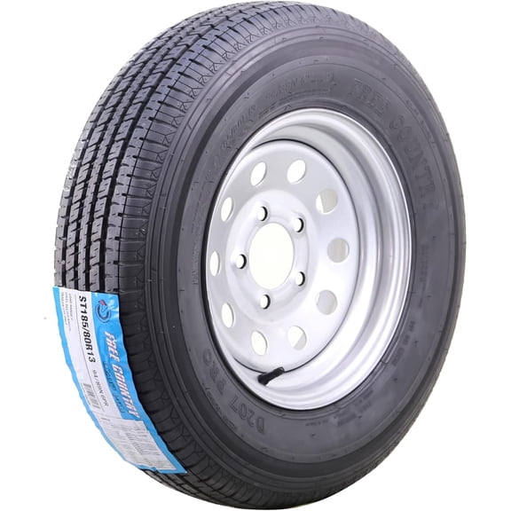 Free Country Trailer Tire Wheel Assembly ST185/80R13 6-Ply C 94N 5 Lug on 4.5" PCDSilver Mod Rim