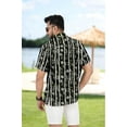 thumbnail image 4 of HAPPY BAY Men's Hawaiian Shirts Short Sleeve Button Down Shirt Mens Casual Shirts Vacation Tropical Beach Summer Party Shirts for Men Funny M Black, Leaves, 4 of 5