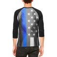 thumbnail image 2 of Halloween Thin Blue Line Superhero Costume Mens Raglan T Shirt, 2 of 2