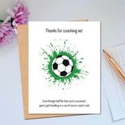 Soccer Coach Thank You Card – Fun and Whimsical Design – Blank Inside for Personal Messages – Perfect Gift for Coaches, Mentors, and Sports Enthusiasts
