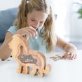 thumbnail image 5 of Hovilon Personalized Wooden Piggy Bank,Expertly Handcrafted Wooden Piggy Bank for Boys Girls Adults，Durable Oak Wood with Organic Glass Side Wooden Coin Bank for Building Money Habits（Lions）, 5 of 8