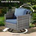 thumbnail image 6 of Ovios 10 Pieces Patio Fire Pit Set Outdoor Rattan Sectional Sofa Conversation Set with Swivel Rocking Chair,Denim Blue, 6 of 8