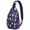Dark Purple Halloween, variant on Sling Backpack,Dark Purple Halloween Ghosts with Boo Sling Bag with Water Bottle Holder,Waterproof Sling Bag for Men/Women with Headphone Jack for Hiking,Travel