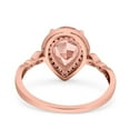 thumbnail image 4 of Pear Teardrop Art Deco Ring Rose Tone Morganite CZ 925 Sterling Silver Size 8, 4 of 7
