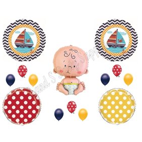 Ahoy Matey Nautical Baby Shower Kit Walmart Com