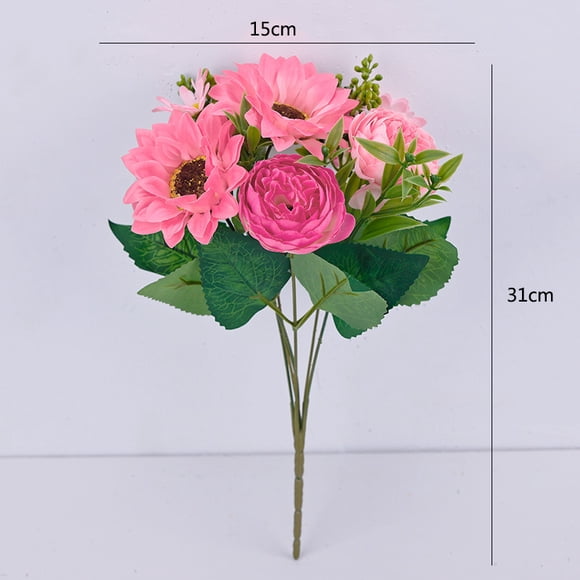 suxuMhao Artificial Sunflowers, 5 Pcs Fake Sunflowers 12.2×5.91IN, Fake Flowers for Decor,Fall Flowers Artificial for Decoration, Sunflowers Artificial Flowers for Indoor/Outdoor, Pink