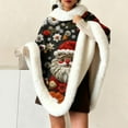 thumbnail image 2 of APEXFWDT Womens Christmas Cute Fleece Fuzzy Cape Poncho Coat Xmas Printed Pullover Poncho Cape Shawl Wrap for Fall Winter, 2 of 6