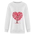 thumbnail image 5 of Qertyioot T-Shirt Graphique de la Saint-Valentin pour Femmes à Manches Longues, Imprimé Col Rond Pull Décontracté, 5 of 5