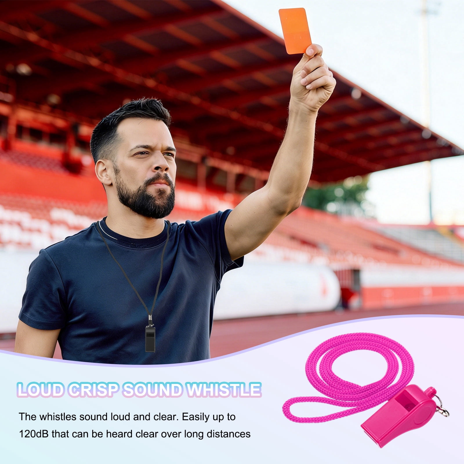 Uxcell Plastic Whistles with Lanyard, Training Sports Gather Whistles Loud Crisp Sound Colorful Bulk Whistle 20 Pcs & Fuchsia -Fitting for (Coaches/Referee/Outsides/Team Events)