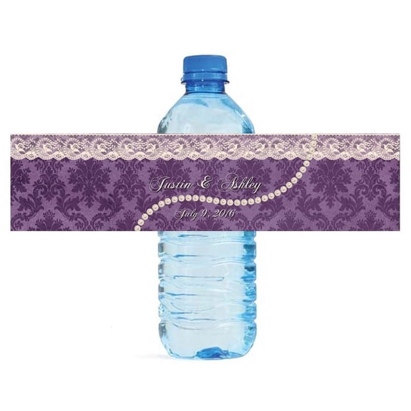 100 Pearls and Lace Wedding Water Bottle Labels Engagement Party Special Occasion