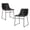Black-18", variant on Counter Height Bar Stools Set of 2, 18" Faux Leather Barstools with Back, Armless Modern Kitchen Chairs with Metal Legs, Black
