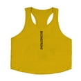 thumbnail image 4 of Débardeur de Sport Décontracté pour Hommes Col Rond Imprimé Lettre Sans Manches Ample pour Entraînement Gym Course, 4 of 5