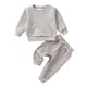 thumbnail image 1 of Gibobby Conjunto para bebé Niñas Conjunto de ropa de invierno de manga larga de Color sólido para niños pequeños y Niñass, pantalones, 2 uds.(Gris, 0-6 Meses), 1 of 5