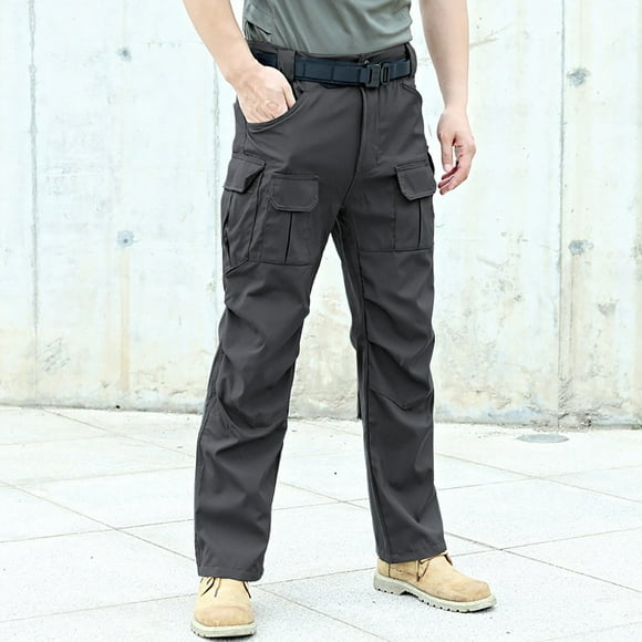 Work Pants for Men, Thermal Multi-Pocket Cargo Utility Pants, Heavy Duty Winter Trousers with Reinforced Stitching, Comfort Fit for Outdoor Jobs and Daily Wear