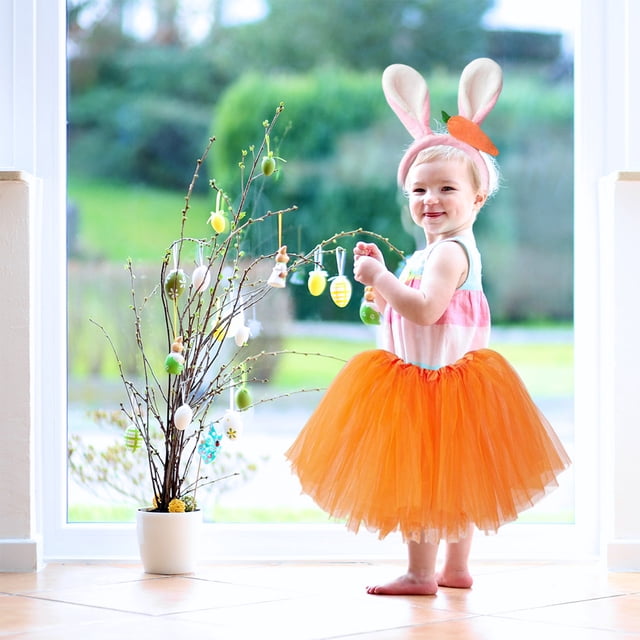 Disfraz de conejo de Pascua para niñas Jadeshay con diadema y tutú