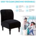 thumbnail image 5 of Eurhowing Velvet Armless Chair Slipcover, Stretch Accent Chair Cover, Washable & Wrinkle-Resistant Furniture Protector for Living Room, 1Pcs, Black, 5 of 9