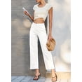 thumbnail image 3 of DOKOTOO Jeans for Women Stretchy Straight Leg Distressed Washed Comfort Fit Trendy Frayed Raw Hem Ankle Pants (Plus Size Available), 3 of 8