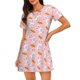 thumbnail image 1 of Easygdp Rabbit And Carrot Camisón de manga corta para mujer, informal, estampado, 1 of 6