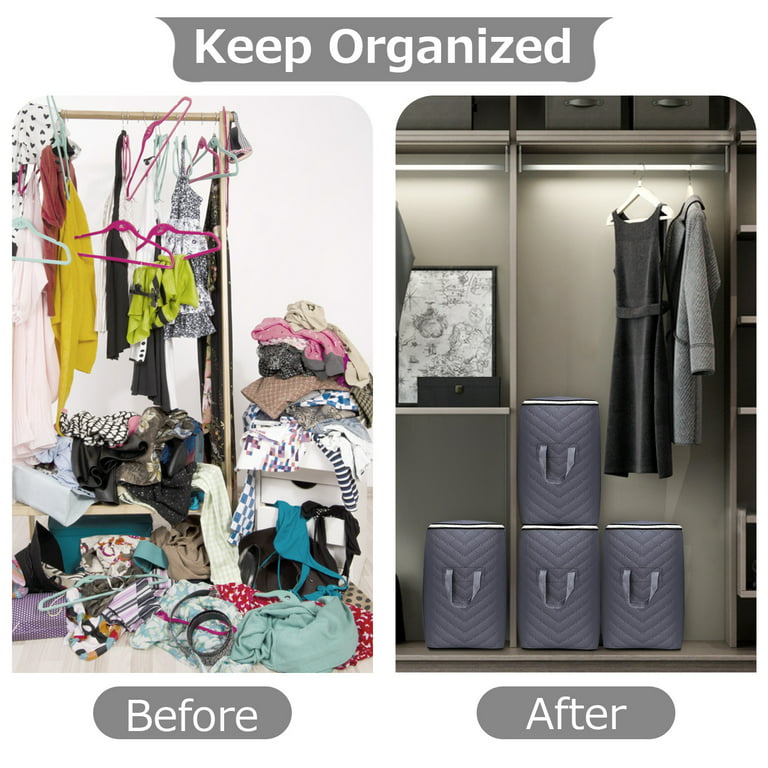1/3/6 pcs Clothes Storage Bags 90L Closet Organizer Blanket
