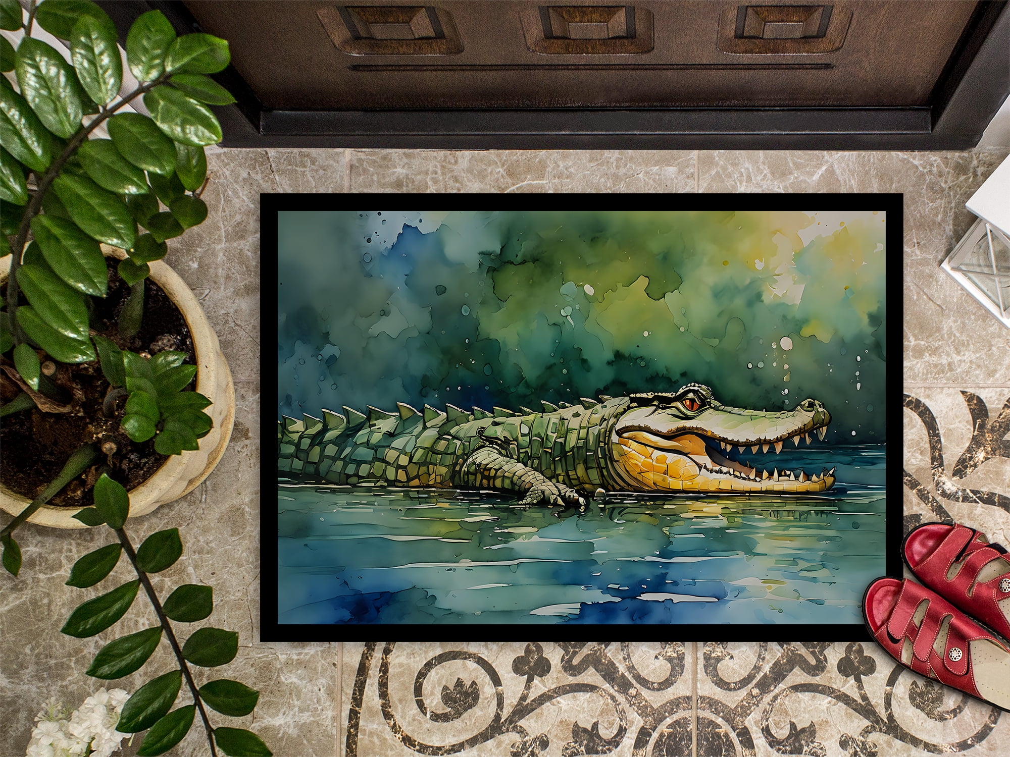 Carolines Treasures DAC2897MAT 18 x 27 in. Crocodile Doormat