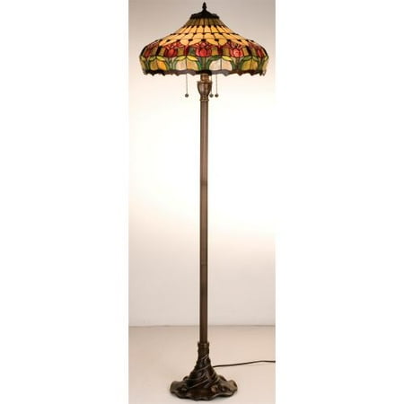 Meyda 11070 Stained Glass Floor Lamp From The Meyda 11070 Stained Glass Floor Lamp From The Colonial Tulip Collection