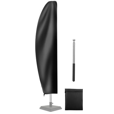EEEkit Offset Umbrella Cover with Push Rod, Waterproof Cantilever Parasol Cover, Black