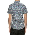 thumbnail image 3 of Unique Bargains Men's Summer Button Floral Cotton Short Sleeve Hawaiian Shirt 40 Blue Print, 3 of 7