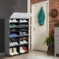 thumbnail image 3 of Zimtown 14 Cubes Portable Shoe Storage Cabinet 7-Tier Entryway Shoe Rack Shoe Shelf 28 Pairs Closet Shoes Organizer for Hallway Bedroom Living Room Dorm, Black Finish, 3 of 6