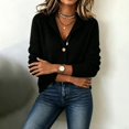 thumbnail image 5 of Endives Womens Cardigan Sweaters Solid Color Stand Collar Long Sleeve Cardigan Sweater Loose Fit Versatile Trendy Casual Button Down Cardigan Sweaters for Women Black XXL, 5 of 6