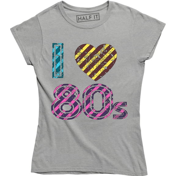 I Love 1980s 80s Music Retro Party Fancy Dress Ladies Women's T-Shirt