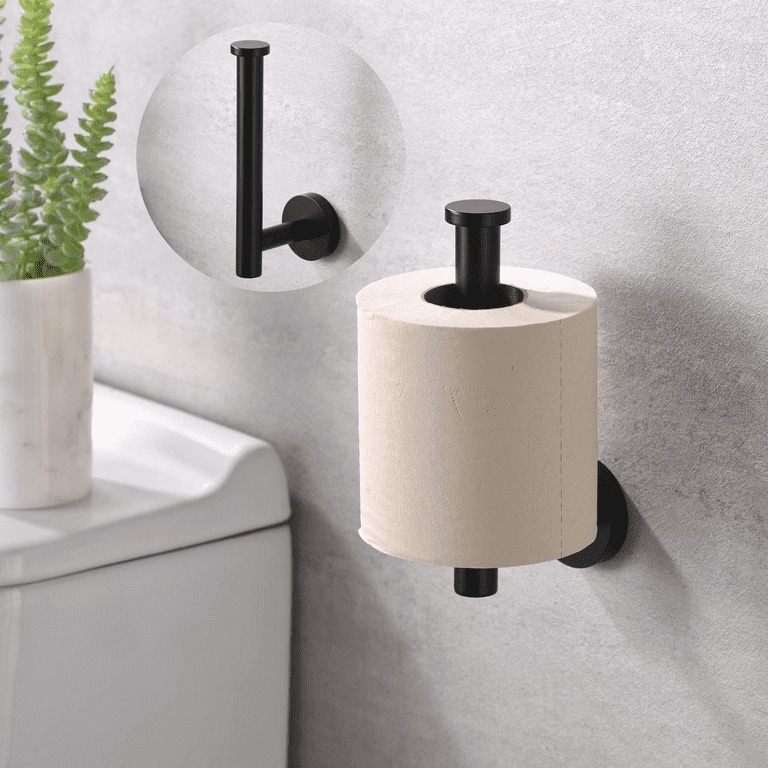 Matte Black Toilet Paper Holder, Toilet Paper Roll Holder Stainless Steel  Bathroom Toilet Paper Holder Wall Mount for Bathroom Tissue Holder,  Kitchen