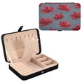 thumbnail image 2 of Leather Jewelry Box Rectangular 8.27x5.5x1.78In Travel Jewelry Storage Earrings Necklace Bracelet Watch Brooch Storage Red Maple Leaf Cute, 2 of 8