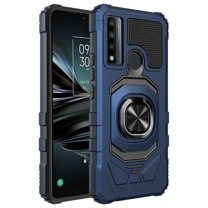 Kaleidio Case For TCL 30 V 5G [Robotic Hybrid] Rugged Shockproof [Ring Stand] Magnetic Armor Impact Cover [Blue/Black]
