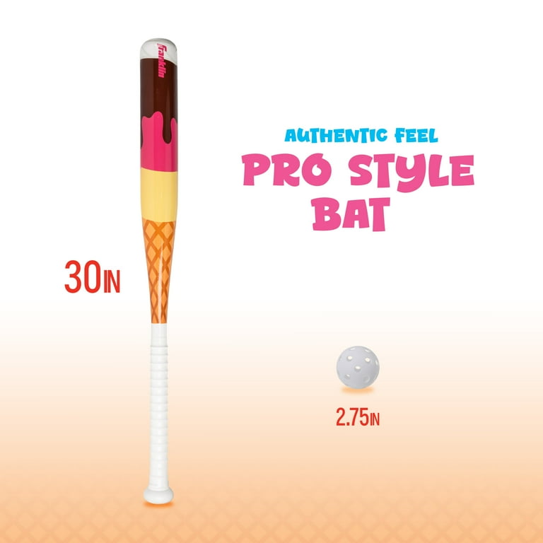 Franklin Sports Sundae Swing Kids Plastic Baseball Bat + Ball Set