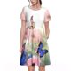 thumbnail image 1 of Disketp Butterfly And Flowers para Vestido de Manga Corta para Mujeres, Vestidos de Verano para Mujeres, Casual y Holgado para la Playa, 1 of 6