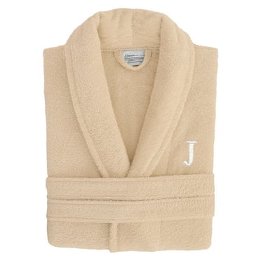 Authentic Hotel and Spa Authentic Hotel Spa Unisex Turkish Cotton Terry Cloth Bath Robe with single letter White Bookman Monogram. S/M - J