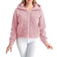 thumbnail image 3 of DAFPZW Faux Fur Fleece Jacket for Women Zip Up Sherpa Jackets Fluffy Coat Fuzzy Teddy Winter Hoodies, 3 of 9
