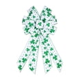 thumbnail image 2 of Gmogad Large St. Patrick’s Day Ribbon Bow, Holiday Door Wall Decoration, Front Door Wreath Accent for Indoor Outdoor St. Patrick’s Day Party, Green White Shamrock Ornament, 2 of 6