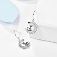 thumbnail image 2 of Pendientes Ca/Luna/Cruz para mujer Pendientes de jaula de filigrana de plata de ley para niñas, 2 of 5