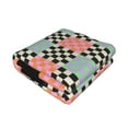 thumbnail image 2 of KLL Colorful Checkered Print Fleece Throw Blanket, Horizontal Fleece Bedding Cute Soft Blankets Comfy Fleece Flannel Plush Home Decor for Couch & Bed -40"x30", 2 of 9