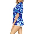 thumbnail image 3 of HAPPY BAY Hawaiian Shirts Womens Casual Summer Beach Party Blouse Shirt Dressy Blouses Short Sleeve Vacation Tops Button up Dress Shirts T Shirts for Women XL Floral, Blue, 3 of 5