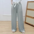 thumbnail image 2 of Ashirexll Womens Summer Pants Loose Wide Leg Pants Elastic Waist Drawstring Solid Color Casual Pants for Women, 2 of 4