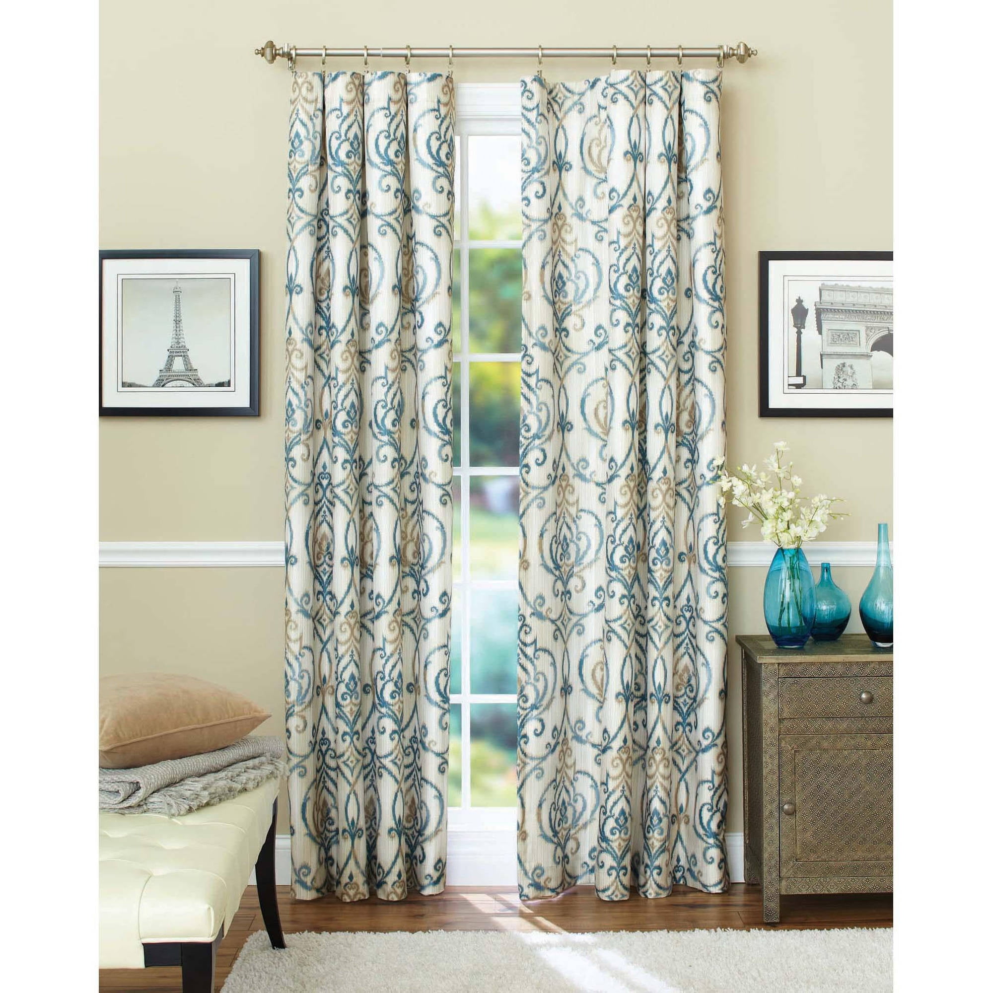 Better Homes and Gardens Ikat Scroll Curtain Panel - Walmart.com - 