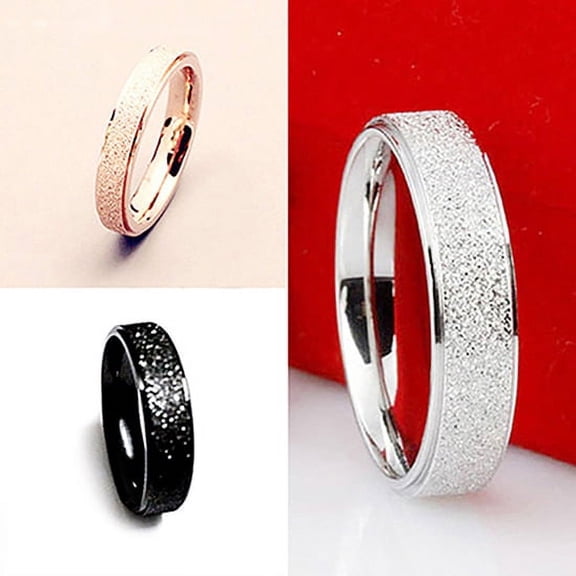 SmartBy Men Women Wedding Band Ring Stainless Steel Matte Ring Jewelry Couple Gift