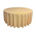 thumbnail image 1 of LA Linen TCcheck120R-DrkYellowK47 Polyester Gingham Checkered Tablecloth, White & Dark yellow - 120 in. Round, 1 of 1