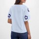 thumbnail image 4 of Puntoco Liquidación de blusas cortas para mujer Blusas bordadas de manga corta para mujer Blusas holgadas con escote en V y vendaje, 4 of 5