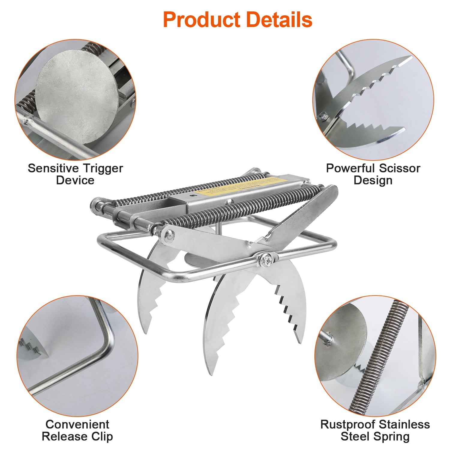 2 Pack Mole Traps Thickened Metal Mole Scissor Trap Reusable Mole Trap Mole Control Easy Set Ground Mole Trap for Lawns