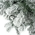 thumbnail image 3 of Salzburg 7.5ft Frosted Prelit Slim Artificial Christmas Tree with 1102 Branch Tips, 350 Warm Lights and Metal Stand, 34" wide Realistic Snow Flocked Skinny Pencil Christmas Tree by Naomi Home, 3 of 12
